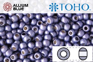 TOHO Round Seed Beads (RR8-PF567F) 8/0 Round Medium - PermaFinish - Frosted Metallic Polaris - Click Image to Close