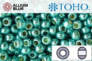 TOHO Round Seed Beads (RR15-PF569) 15/0 Round Small - PermaFinish Galvanized Teal - Click Image to Close