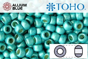 TOHO ラウンド Seed ビーズ (RR6-PF569F) 6/0 ラウンド Large - PermaFinish Turquoise Metallic Matte - ウインドウを閉じる