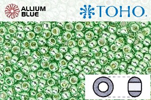 TOHO Round Seed Beads (RR3-PF570) 3/0 Round Extra Large - PermaFinish - Galvanized Mint Green - Haga Click en la Imagen para Cerrar