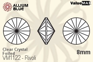 ValueMAX Rivoli (VM1122) 8mm - Clear Crystal With Foiling - Haga Click en la Imagen para Cerrar