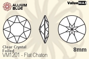 ValueMAX Flat Chaton (VM1201) 8mm - Clear Crystal With Foiling - Click Image to Close