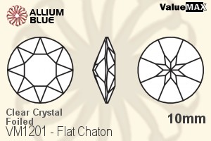 ValueMAX Flat Chaton (VM1201) 10mm - Clear Crystal With Foiling - Haga Click en la Imagen para Cerrar