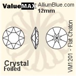 ValueMAX Flat Chaton (VM1201) 12mm - Clear Crystal With Foiling