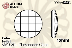 PREMIUM CRYSTAL Chessboard Circle Flat Back 12mm Amethyst F