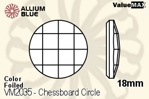 PREMIUM CRYSTAL Chessboard Circle Flat Back 18mm Sapphire F