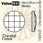 バリューマックス Chessboard Circle Flat Back (VM2035) 25mm - クリスタル 裏面フォイル