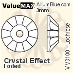 ValueMAX Lochrose Sew-on Stone (VM3100) 3mm - Crystal Effect With Foiling