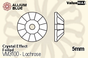 バリューマックス Lochrose ソーオンストーン (VM3100) 5mm - クリスタル エフェクト 裏面フォイル