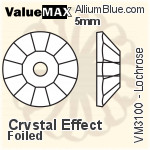 ValueMAX Lochrose Sew-on Stone (VM3100) 5mm - Crystal Effect With Foiling