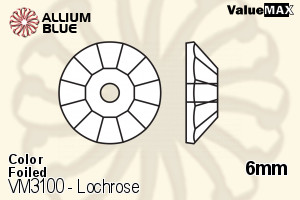 VALUEMAX CRYSTAL Lochrose Sew-on Stone 6mm Black Diamond F