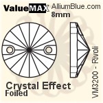 ValueMAX Rivoli Sew-on Stone (VM3200) 8mm - Crystal Effect With Foiling