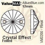 ValueMAX Rivoli Sew-on Stone (VM3200) 12mm - Crystal Effect With Foiling