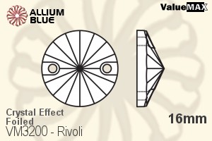 ValueMAX Rivoli Sew-on Stone (VM3200) 16mm - Crystal Effect With Foiling - Click Image to Close