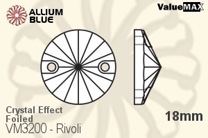 ValueMAX Rivoli Sew-on Stone (VM3200) 18mm - Crystal Effect With Foiling - Click Image to Close