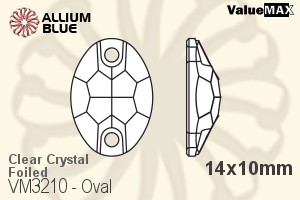 ValueMAX Oval Sew-on Stone (VM3210) 14x10mm - Clear Crystal With Foiling - Click Image to Close