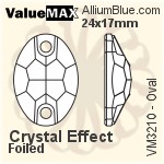 バリューマックス Oval ソーオンストーン (VM3210) 24x17mm - クリスタル エフェクト 裏面フォイル