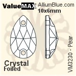 ValueMAX Pear Sew-on Stone (VM3230) 10x6mm - Clear Crystal With Foiling