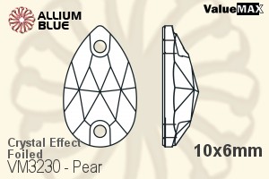 ValueMAX Pear Sew-on Stone (VM3230) 10x6mm - Crystal Effect With Foiling - 關閉視窗 >> 可點擊圖片