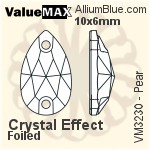 ValueMAX Pear Sew-on Stone (VM3230) 10x6mm - Crystal Effect With Foiling