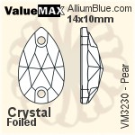 ValueMAX Pear Sew-on Stone (VM3230) 14x10mm - Clear Crystal With Foiling