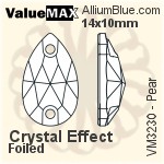 ValueMAX Pear Sew-on Stone (VM3230) 14x10mm - Crystal Effect With Foiling