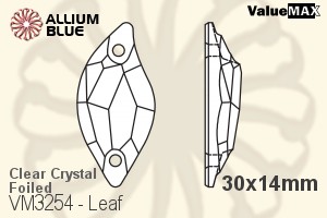 バリューマックス Leaf ソーオンストーン (VM3254) 30x14mm - クリスタル 裏面フォイル - ウインドウを閉じる