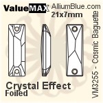 ValueMAX Cosmic Baguette Sew-on Stone (VM3255) 21x7mm - Crystal Effect With Foiling