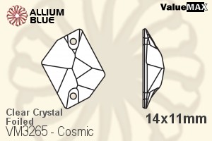 ValueMAX Cosmic Sew-on Stone (VM3265) 14x11mm - Clear Crystal With Foiling