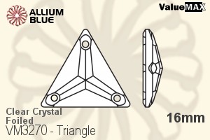 ValueMAX Triangle Sew-on Stone (VM3270) 16mm - Clear Crystal With Foiling - 關閉視窗 >> 可點擊圖片
