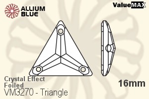 ValueMAX Triangle Sew-on Stone (VM3270) 16mm - Crystal Effect With Foiling