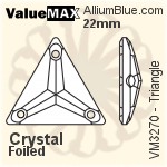 ValueMAX Triangle Sew-on Stone (VM3270) 22mm - Clear Crystal With Foiling