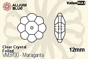 バリューマックス Maragarita ソーオンストーン (VM3700) 12mm - クリスタル 裏面フォイル - ウインドウを閉じる