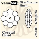 ValueMAX Maragarita Sew-on Stone (VM3700) 12mm - Clear Crystal With Foiling