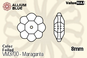 VALUEMAX CRYSTAL Maragarita Sew-on Stone 8mm Blue Zircon F