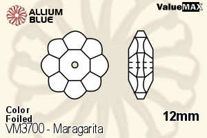 VALUEMAX CRYSTAL Maragarita Sew-on Stone 12mm Light Siam F