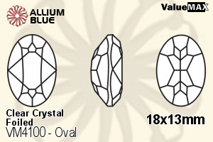 バリューマックス Oval ファンシーストーン (VM4100) 18x13mm - クリスタル 裏面フォイル - ウインドウを閉じる