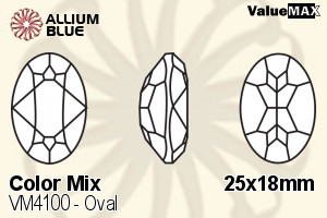 ValueMAX Oval Fancy Stone (VM4100) 25x18mm - Color Mix - 关闭视窗 >> 可点击图片