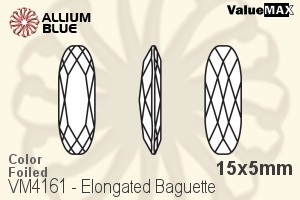VALUEMAX CRYSTAL Elongated Baguette Fancy Stone 15x5mm Aqua F