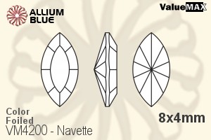 VALUEMAX CRYSTAL Navette Fancy Stone 8x4mm Aqua F