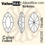 ValueMAX Navette Fancy Stone (VM4200) 8x4mm - Color With Foiling