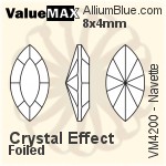 ValueMAX Navette Fancy Stone (VM4200) 8x4mm - Crystal Effect With Foiling