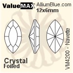 ValueMAX Navette Fancy Stone (VM4200) 12x6mm - Clear Crystal With Foiling