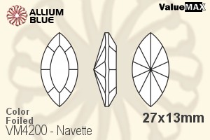 VALUEMAX CRYSTAL Navette Fancy Stone 27x13mm Aqua F