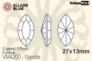 ValueMAX Navette Fancy Stone (VM4200) 27x13mm - Crystal Effect With Foiling - Haga Click en la Imagen para Cerrar