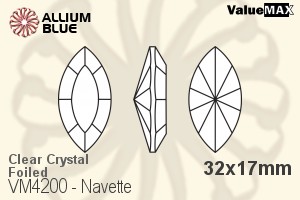 VALUEMAX CRYSTAL Navette Fancy Stone 32x17mm Crystal F