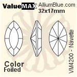 ValueMAX Navette Fancy Stone (VM4200) 32x17mm - Color With Foiling