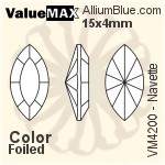 ValueMAX Navette Fancy Stone (VM4200) 15x4mm - Color With Foiling