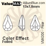 バリューマックス Pear ファンシーストーン (VM4300) 13x7.8mm - カラー Effect 裏面フォイル
