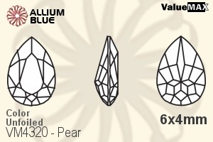 ValueMAX Pear Fancy Stone (VM4320) 6x4mm - Color Unfoiled - 關閉視窗 >> 可點擊圖片